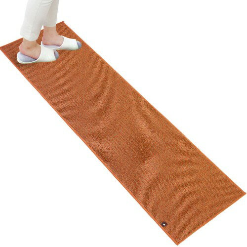 Rakuten - オカ(OKA) PLYS base (プリスベイス) キッチンマット 約 45 cm × 180 cm オレンジ (日本製 洗える モダン シンプル 滑り止め)