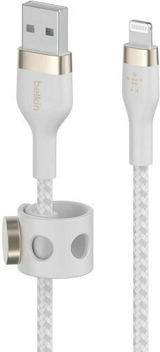 Belkin USB to ライトニング 編組シリコン ケーブル iPhone14 / 13 / 12 / SE / 11 / XR 対応 急速充電 超高耐久 MFi認証 1メートル ホワイト BOOST CHARGE↑Flex CAA010bt1MWH