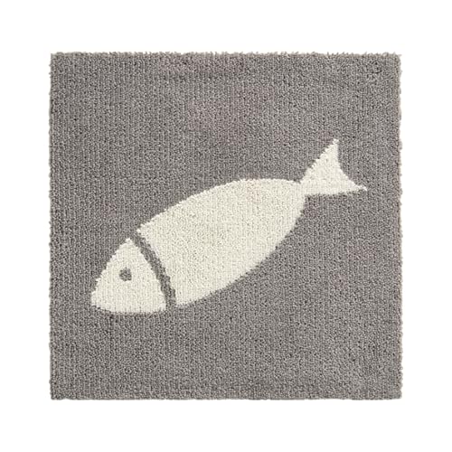 Rakuten - オカ(OKA) ペット用ラグマット ピタペトモ 1枚 約45cm×45cm フィッシュ ブラウン (洗える 吸着 貼る タイルカーペット ジョイントマット)