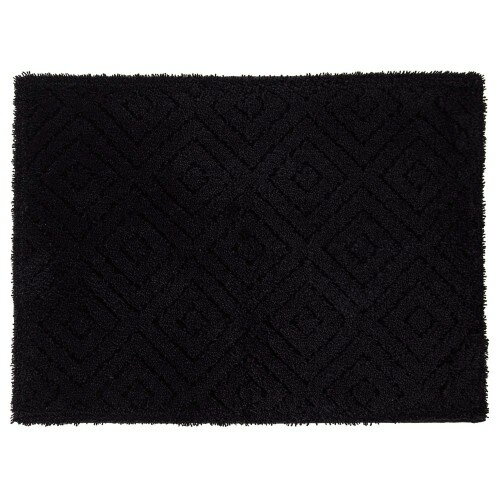 Mats - オカ(OKA) 乾度良好ピュール バスマット 約45cm×60cm ブラック (お風呂マット 大判 浴室 おしゃれ 洗面所 足ふきマット 抗菌 防臭 吸水 速乾 洗える)