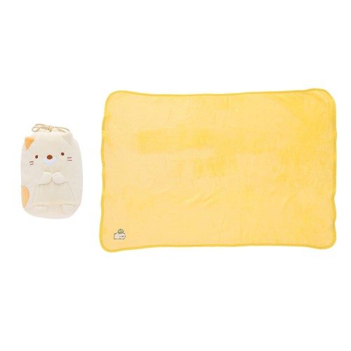 Rakuten - 丸眞 マスコット巾着付きブランケット すみっコぐらし もぎゅっとねこ 約H70×W100cm ブランケット かわいい ふわふわ おしゃれ 防寒グッズ 6575030000