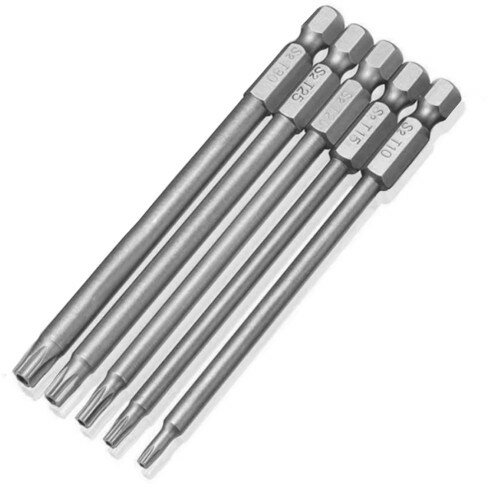 乐天商城 - YFFSFDC トルクスドライバー ビット 5本セット 中空トルクス頭 150mm 六角軸 6.35mm T10-T30 S2鋼 磁気 トルクス星ネジ用 六角ビット 工具