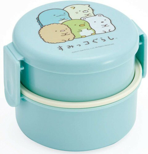 Rakuten - スケーター(Skater) 丸型 ランチボックス 500ml 弁当箱 フォーク付 2段 日本製 すみっコぐらし スタンダード ブルー ONWR1-A