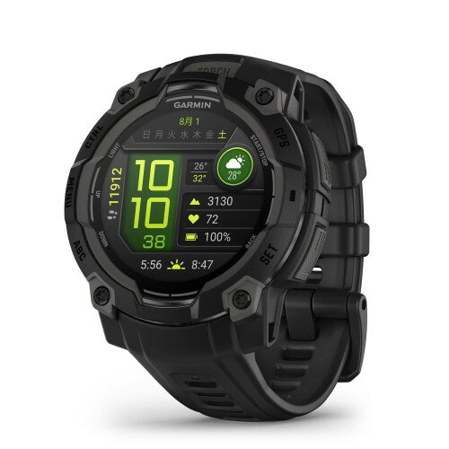 ガーミン(GARMIN) Instinct 3 45mmサイズ AMOLED Black Bezel with Black Band 010-02936-30 ランニング ゴルフ 登山 サイクリング等30種類以上対応Android/iOS対応Suica機能搭載ビジネスシーンもOK日本