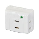 エルパ ( ELPA ) 耐雷サージ機能付 トリプルタップ 3個口 A-300SB(W) ( 電源タップ / 雷サージ / コンセント / コードなし )