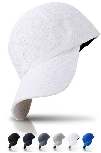[hichago] ランニング キャップ メンズ メッシュキャップ しっかりフィットしてズレにくい 男女兼用 レディース 超軽量 通気性 速乾 ジョギング ウォーキング 薄手 UVカット (調整部ゴム, ホワイト)
