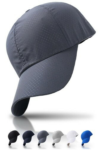 [hichago] ランニング キャップ メンズ メッシュキャップ しっかりフィットしてズレにくい 男女兼用 レディース 超軽量 通気性 速乾 ジョギング ウォーキング 薄手 UVカット (マジックテープ, グレー)