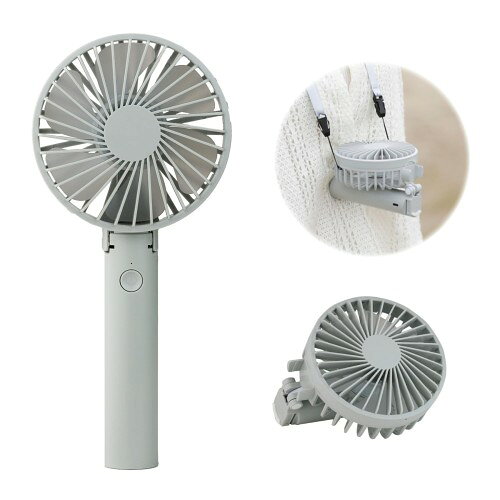 Smaly 3WAY HANDY FAN ハンディファン グレー 携帯扇風機 5段階風量調整 充電池 USB充電 Type-C 対応 ギフト プレゼント 贈り物