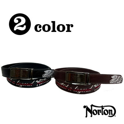 【NORTON(ノートン)メンズ】PU レザー カラーライン ホールレス ベルト 243n8102|FREE-GUY(フリーガイ)アパレル ファッション