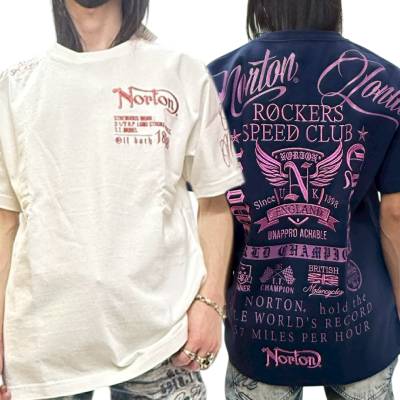 新作!!送料込み【NORTON(ノートン)メンズ】 ピンク メタル MAX- Tシャツ TEE 半袖 262N1001｜FREE-GUY(フリーガイ)アパレル 服 ファッション
