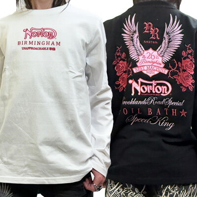 SALEセール!!9990円→7990円【NORTON(ノートン)メンズ】ピンク フェザー ローズ ヘビーウェイト ロンT【長袖】251N1108｜FREE-GUY(フリーガイ)アパレル 服 ファッション