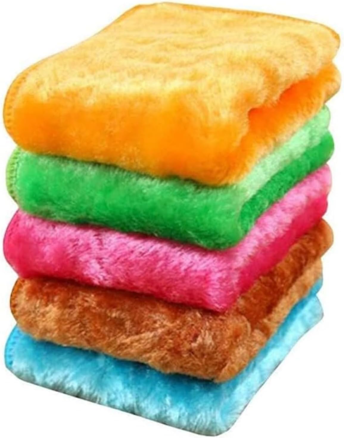 【5枚5色セット】水だけで油汚れや醤油汚れが落ちる不思議なクロス 厚手タイプ 吸水タオル 速乾 雑巾 ..