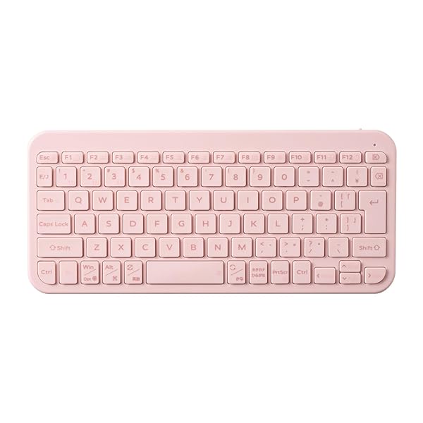 エレコム ワイヤレス キーボード Bluetooth Slint 薄型 パンタグラフ 3台マルチペアリング OS自動識別 Windows/macOS/ChromeOS/iOS/iPadOS/Android ピンク TK-TM10BPPN