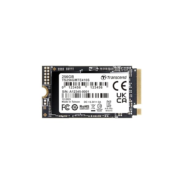 トランセンド M.2 NVMe SSD 256GB 2242 PCIe Gen4×4 最大読込み:3,300MB/s 最大書込み:1,600MB/s M Key TS256GMTE410S
