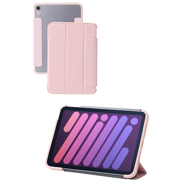 エレコム iPad mini7(A17 Pro 2024年) mini6 第6世代 ケース 2アングルスタンド 軽量 オートスリープ/オートウェイク ソフトレザー 背面クリア フレームカラー ライトピンク TB-A24SWVFCPN