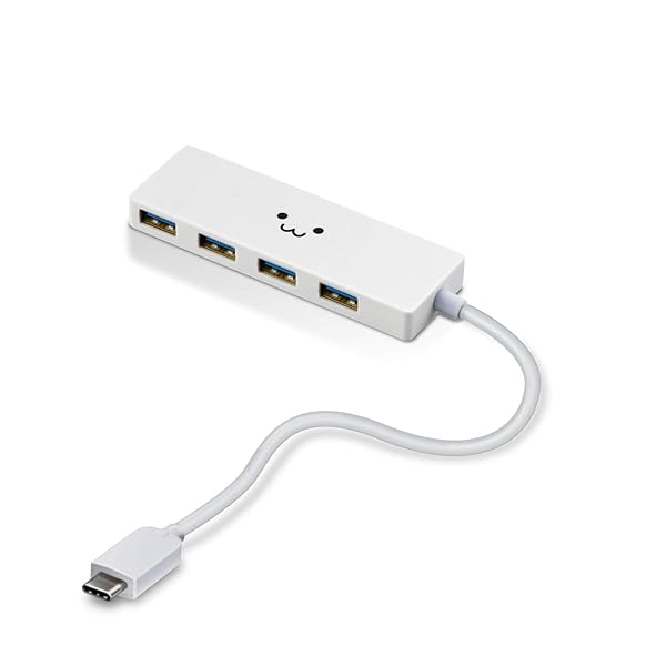 エレコム usbハブ USB3.1 Gen1 Type-C Aメス4ポート バスパワー 15cmケーブル MacBook/iPad/Surface GO Pro 7 / Chromebook等 対応 ホワイトフェイス U3HC-A429BXWF