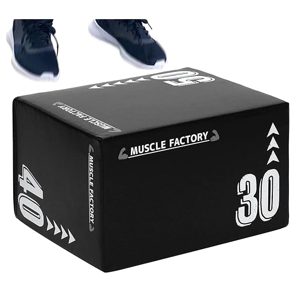 MUSCLE FACTORY プライオボックス ソフト 30×40×50cm プライオメトリクス ボックス 昇降台 ジャンプ台 ステップ台 跳び箱 3in1 体幹 トレーニング (ブラック)
