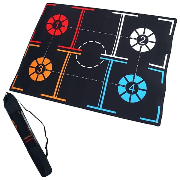 バスケ練習用 トレーニングマット フットワーク練習 ゴム素材 滑り止め 収納バッグ付属 持ち運び