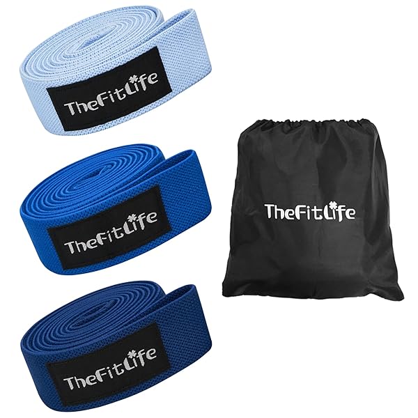 TheFitLife トレーニングチューブ 筋トレチューブ ゴムチューブ レジスタンスバンド ストレッチバンド フィットネスバンド (ベビーブルー/ブルー/ネイビーブルー)