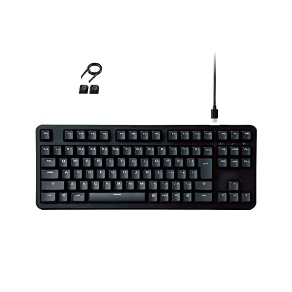 エレコム ゲーミングキーボード V-custom VK210T 有線 テンキーレス メカニカル ネオクラッチキーキャップ 茶軸 タクタイル USBポート搭載 TK-VK210TBK