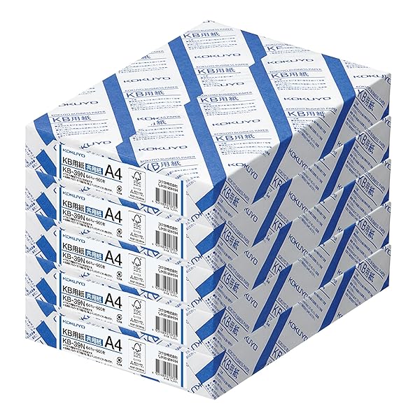 コクヨ コピー用紙 A4 白色度80% 紙厚0.09mm 500枚×5冊 2500枚 FSC認証 AMKB-39NX5
