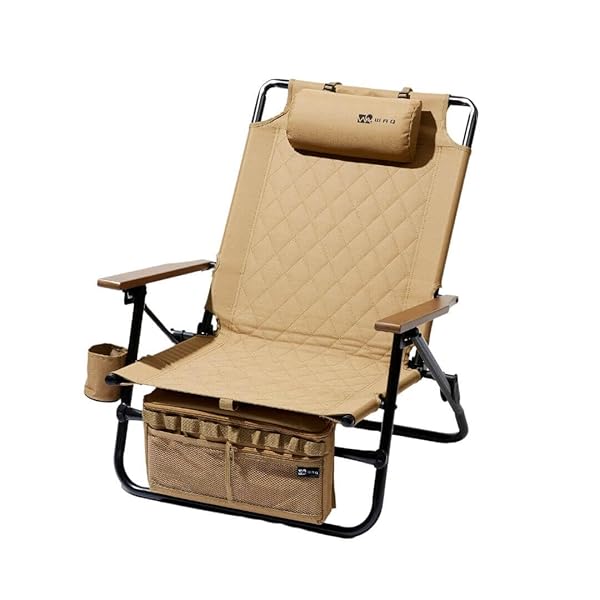 WAQ Reclining Low Chair リクライニングローチェア WAQ-RLC1 折りたたみチェア リクライニングチェア アウトドア 焚き火 アイアン ドリンクホルダー (TAN(タン))