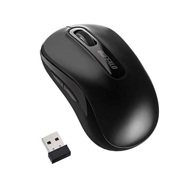 バッファロー マウス 無線 ワイヤレス 5ボタン 【戻る/進むボタン搭載】 小型 軽量 節電モデル 最大584日使用可能 BlueLED ブラック BSMBW315BK