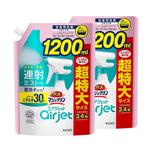 【まとめ買い】バスマジックリンエアジェット フルーティフローラル 大容量 詰め替え 1200ml×2個