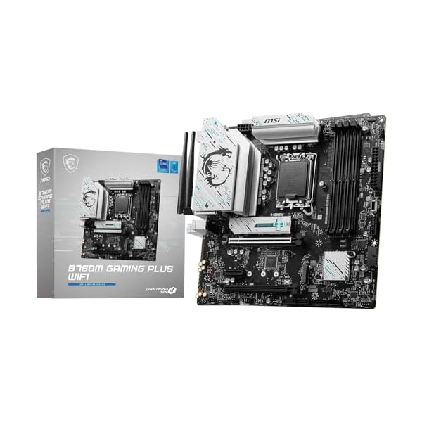 MSIマザーボード B760M GAMING PLUS WIFI 第14/13/12世代Intel CPU(LGA1700) DDR5 Micro-ATX 【ゲーミング部屋で快適にゲーム】[B760 搭載] MB6465