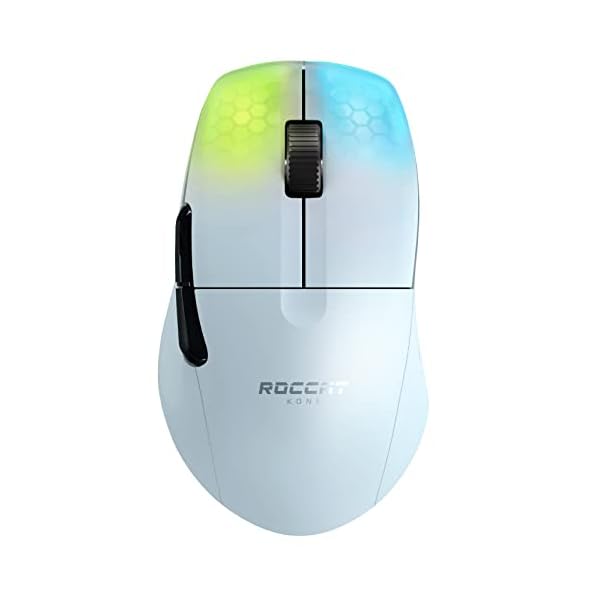 ROCCAT ゲーミングマウス Kone Pro Air ワイヤレス 2.4GHz/Bluetooth ホワイト/白 光学式/19K/オプティカルスイッチ/サイドボタン/軽量75g/PTFE/Reflex/RGB ドイツデザイン