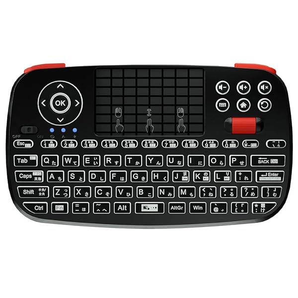 エアリア ミニ ワイヤレス 無線 小型 キーボード Bluetooth 2.4G ワイヤレス TypeC変換アダプタ付属 タッチパッド スクロールダイヤル PC スマートフォン対応 SD-KB24GBT(C) 黒