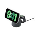 Belkin 2 in 1 MagSafe充電器 【Apple取扱製品】最大15W高速充電 ワイヤレス充電器 MagSafe公式認証 iPhone 16/15/14/13/12 Apple Watch 9/8/7/Ultra 高速充電対応 USB-C