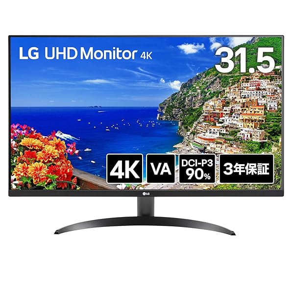 LG モニター ディスプレイ 32UR500K-B 31.5インチ / VA / 4K (3840×2160) / 約10.7億色表示(8bit+FRC) / HDR10 / DCI-P3 90% / アンチグレア/ブルーライト低減/フリッカーセーフ