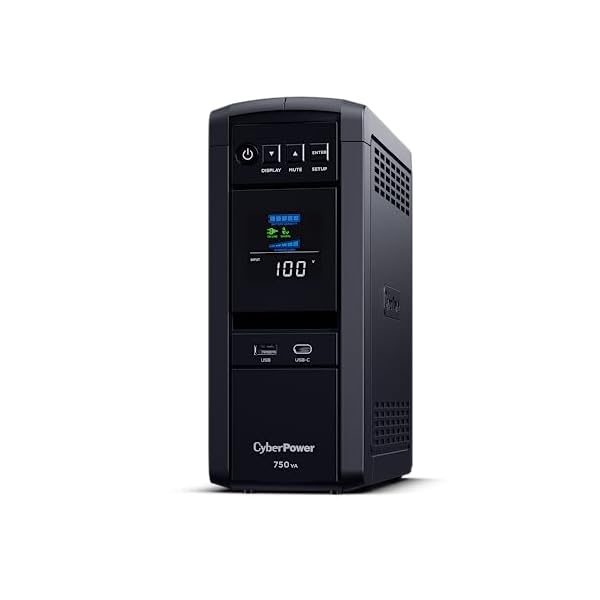 CyberPower (サイバーパワー) CP750PFCLCDJP 無停電電源装置 UPS ラインインタラクティブ給電/正弦波 750VA/525W ホームオフィス向け 角度調節可能カラー液晶画面付 3年