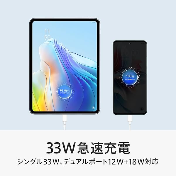 OPPO SUPERVOOC 33W デュアルポート急速充電アダプター