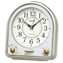 セイコークロック(Seiko Clock) 目覚まし時計 置き時計 アナログ 31曲 メロディ アラーム 薄金色パール・一部白パール 139×126×70mm QM750G(3)