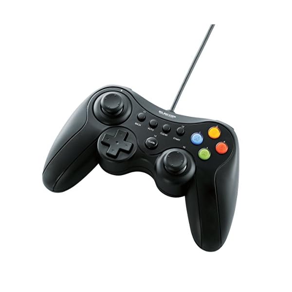 エレコム ゲームパッド USB接続 Xinput/DirectInput両対応 Xbox系12ボタン振動/連射 【ドラゴンクエストX 眠れる勇者と導きの盟友 推奨】 ブラック JC-U3613MBK