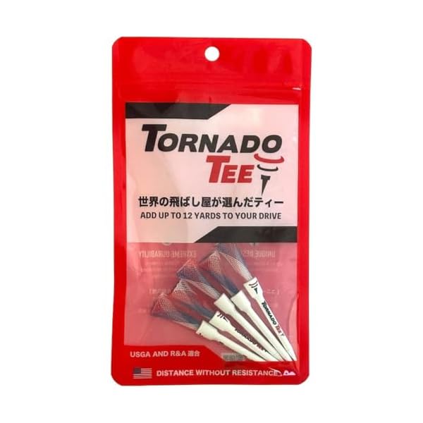 TORNADO TEE 正規品 トルネード ティー ゴルフティー 「 5本入 」 RED＆WHITE＆BLUE(3.25インチ)