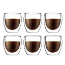BODUM ボダム グラス コップ タンブラー PAVINA パヴィーナ ダブルウォールグラス 250ml 6個セット 保温保冷性 二重構造 耐熱ガラス 電子レンジ可 オーブン可 食洗器可 冷凍庫可 【正規品】 4558-10-12