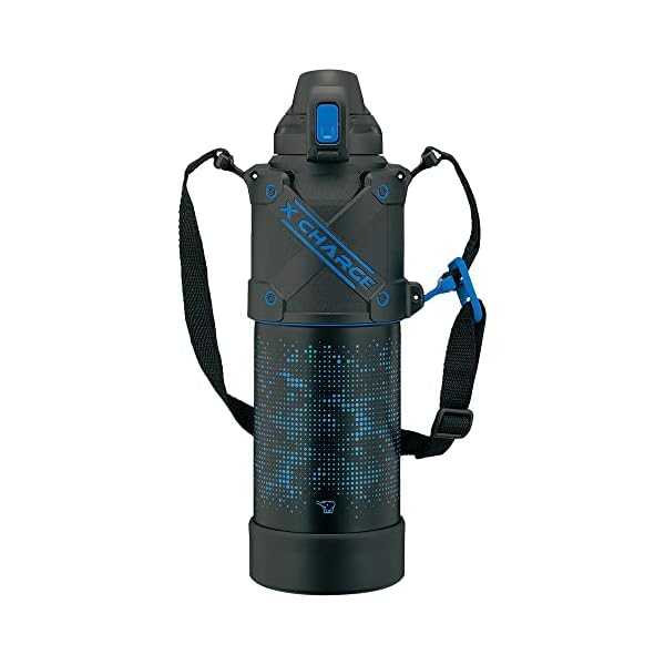 象印マホービン(ZOJIRUSHI) 水筒 シームレスせん スポーツタイプ 大容量 1.5L 直飲み ステンレスクールボトル ブル―ブラック せんとパッキン一体化 お手入れ簡単 洗う点数2点のみ SD-HA15-BB