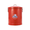 ダルトン(Dulton) ガベージカンSサイズ 12L レッド ゴミを入れる物こそ綺麗だと思う物を使いたい ふた付きゴミ箱 ブリキ缶 高さ355mm 直径270mm 100-106-RDL