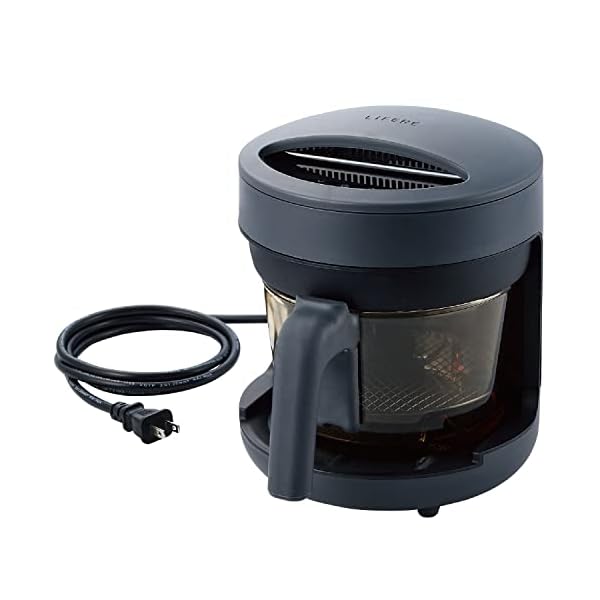 エレコム コンベクションオーブン ポット型 2L コンパクト 電気フライヤー ガラス容器 ガラス管カーボ..