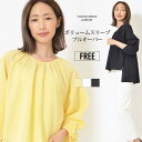 【30日限定 最大15%OFFクーポン】プルオーバー F レディース トップス 7分袖 パフスリーブ ボリュームスリーブ 洗濯機洗い可 Vネック 前後差ヘム 無...