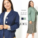 ジャケット S M L レディース アウター 長そで テーラードジャケット ブリティッシュスタイル ストレッチ テーラードカラー 配色ボタン 無地 ストライプ 秋 冬 大人カジュアル 大人かわいい【最安値に挑戦】【メール便】(4)