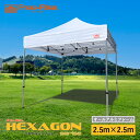 イベント テント ワンタッチ フリーライズ HEXAGON(ヘキサゴン)シリーズ 2.5m×2.5m（カラー：6色） 六角アルミフレーム 簡単 【送料無料】 運動会 学園祭 卒業記念 熱中症対策 マルシェ フリーマーケット 待機所 待合所 寄贈品 避難所