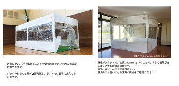 【屋内専用】感染症予防対策簡易テント　3m×6m　フルスクリーンセット（クリア窓4面横幕付属）　院内感染予防　医療機関向け　患者待機所　感染症リスク軽減