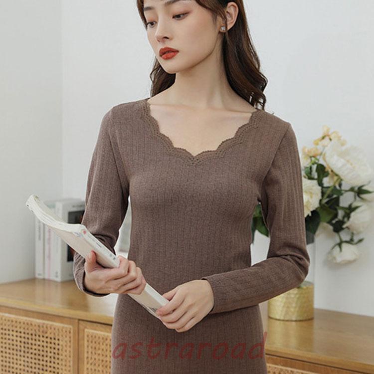 上下セット 秋冬　レディースインナー 女性用　インナーウェア 肌着 アンダーウェア 長袖シャツ　防寒インナー 暖かい 下着 保温タイツ トップス