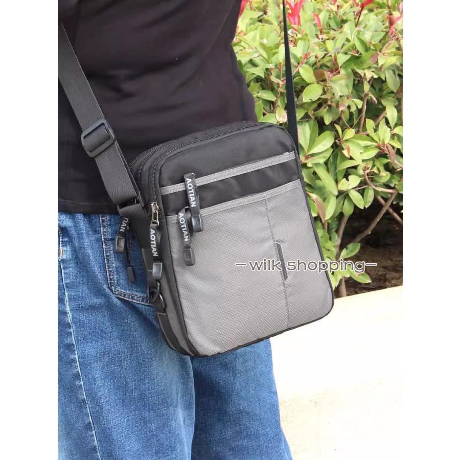 ショルダーバッグ メンズ ボディバッグ ワンショルダー 斜めがけ 肩掛け 手提げ 小物入れ 大容量 撥水 旅行 おしゃれ 通勤 スポーツ(4)