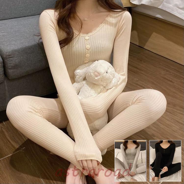 上下セット 秋冬 レディースインナー 女性用 インナーウェア 伸縮性 肌着 アンダーウェア 長袖シャツ ..