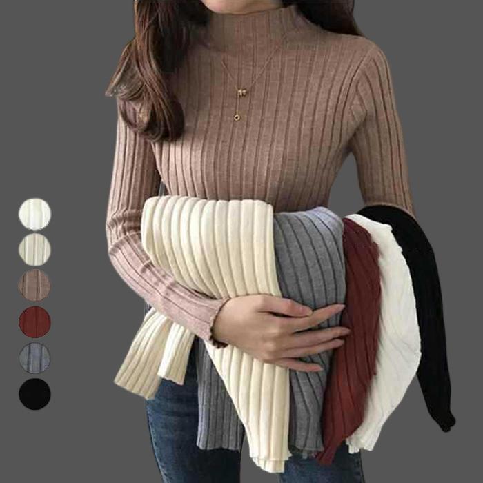 レディース 長袖 ニットセーター リブ タートルネック トップス セーター リブ ハイネック 伸縮性 暖か 秋冬服 着痩せ 新作